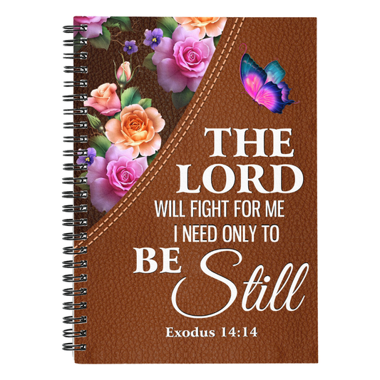 Faith - Bible Verse Exodus 14:14 - Spiral Notebook - The Shoppers Outlet