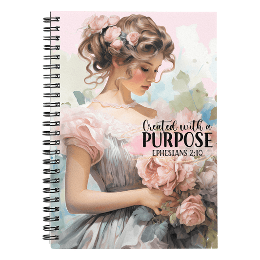 Faith - Created With A Purpose - Ephesians 2:10 - Spiral Notebook - The Shoppers Outlet