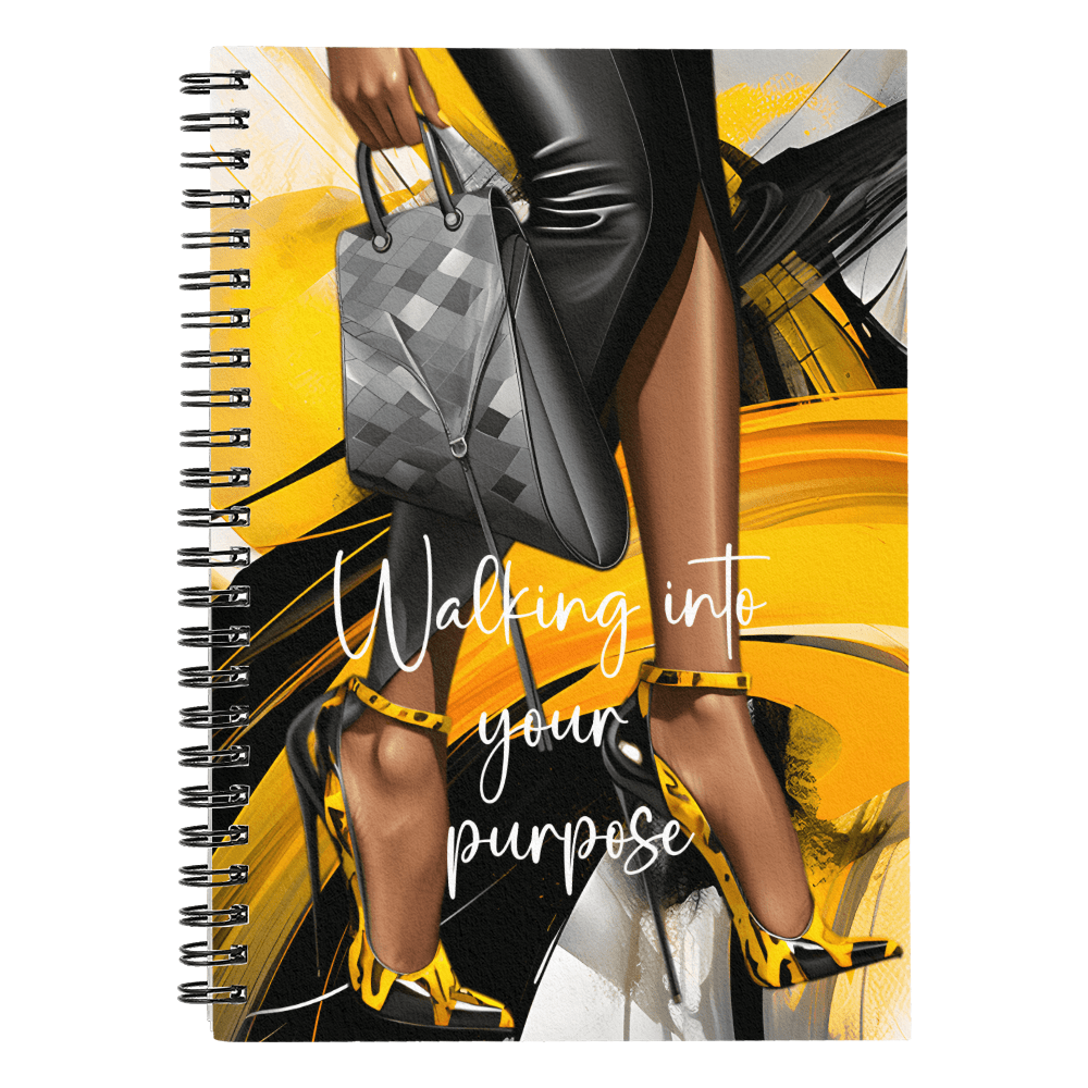 Inspirational - Walking Into Your Purpose - Golden - Spiral Notebook - The Shoppers Outlet