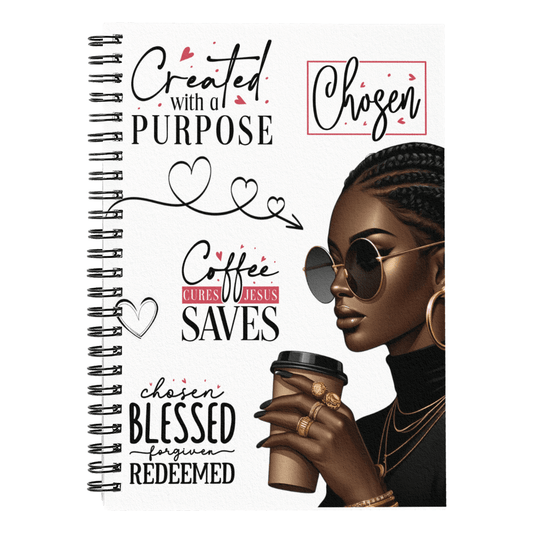 Inspirational - Created With A Purpose - Spiral Notebook - The Shoppers Outlet