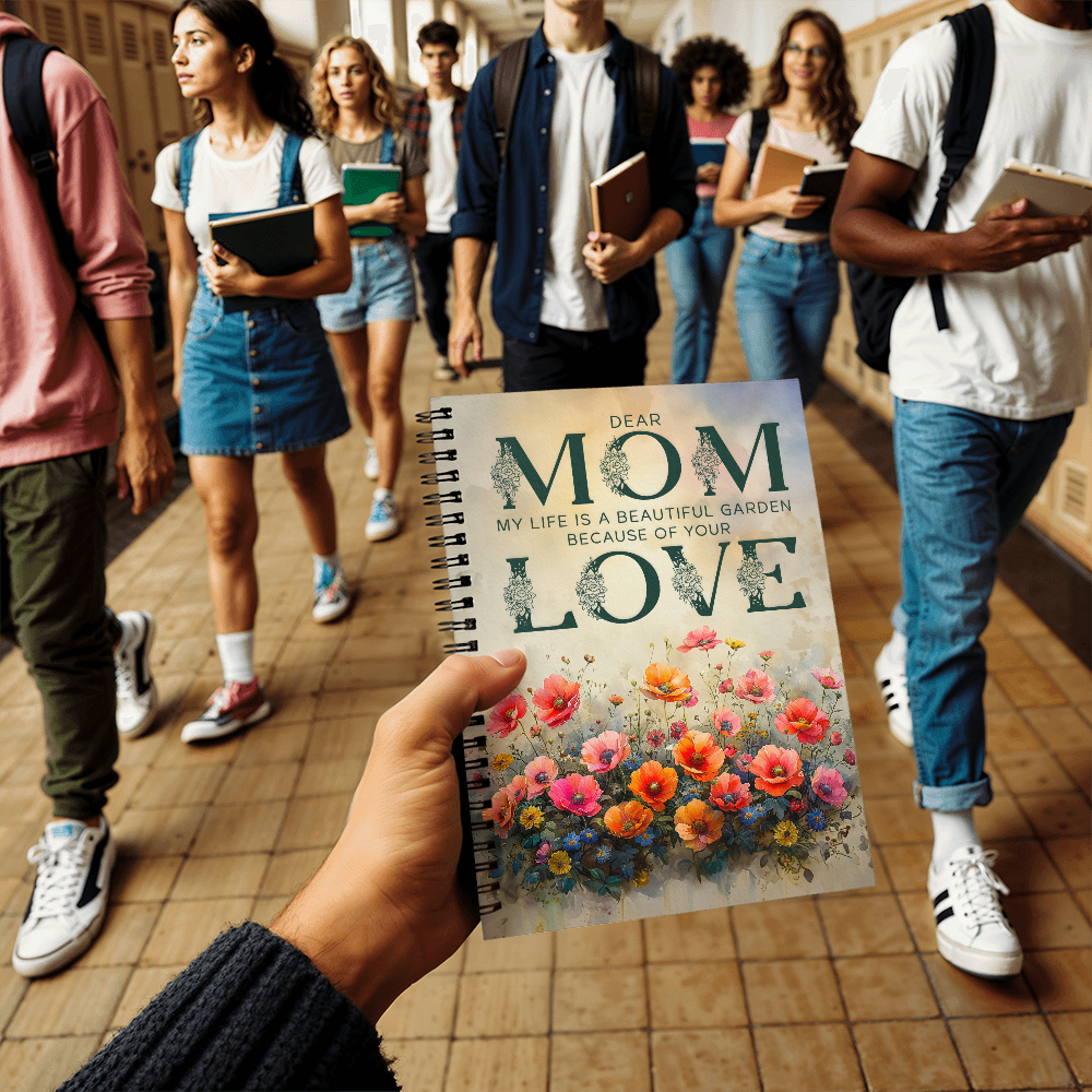 Mom - My Life Is A Beautiful Garden Because Of Your Love - Spiral Notebook - The Shoppers Outlet