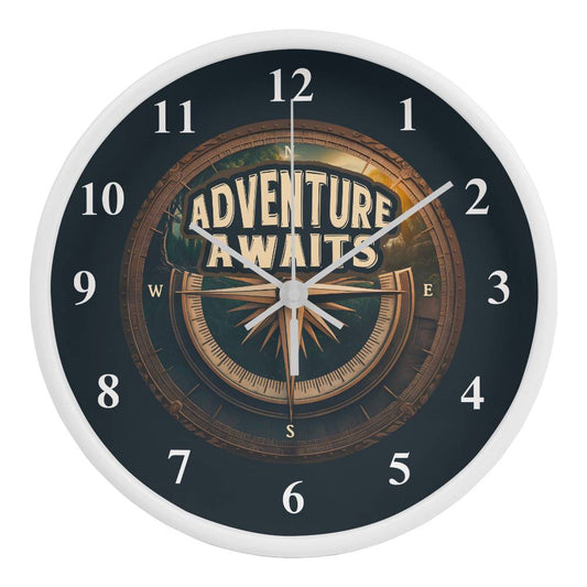 Adventure Awaits - Wood Frame Wall Clock - The Shoppers Outlet