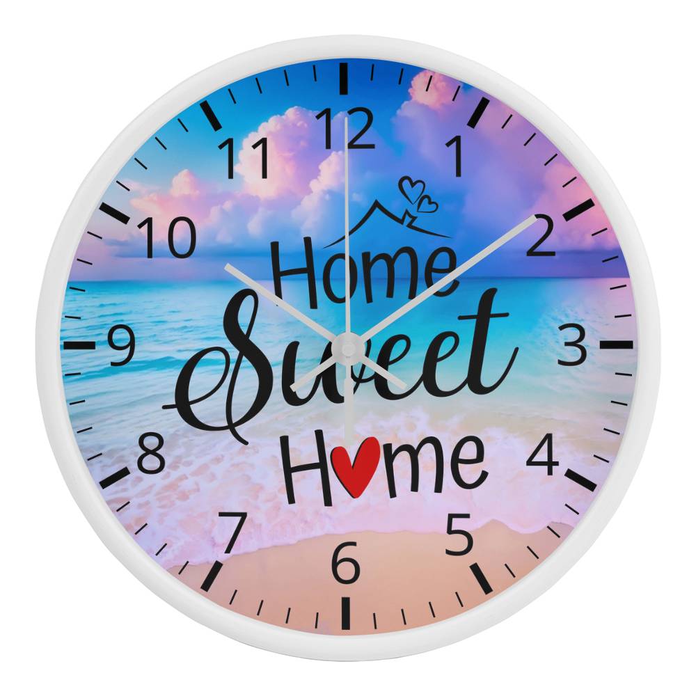 Home Sweet Home - Wood Frame Wall Clock - The Shoppers Outlet