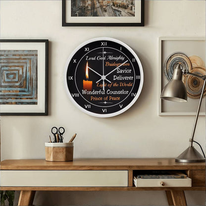 Inspirational - Lord God Almighty - Wood Frame Wall Clock - The Shoppers Outlet