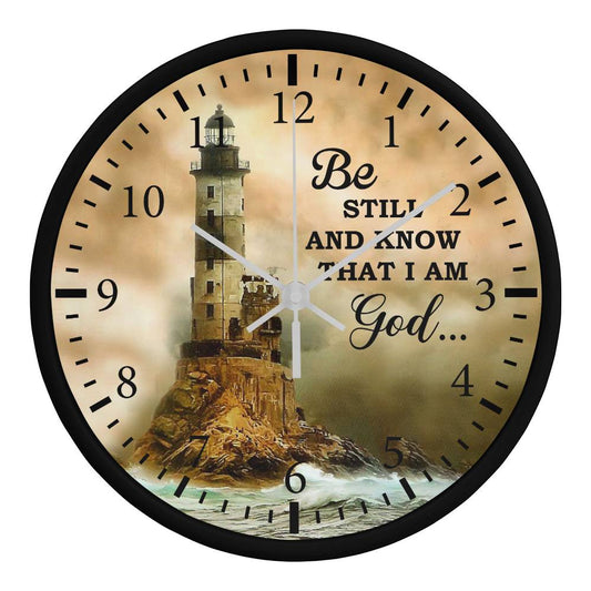 Be Still And Know That I Am God - Wood Frame Wall Clock - The Shoppers Outlet