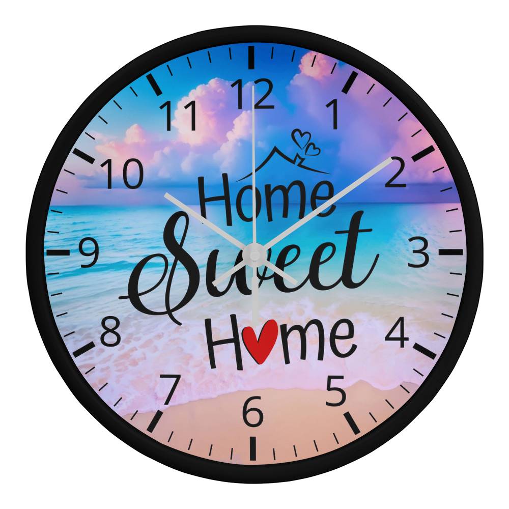 Home Sweet Home - Wood Frame Wall Clock - The Shoppers Outlet