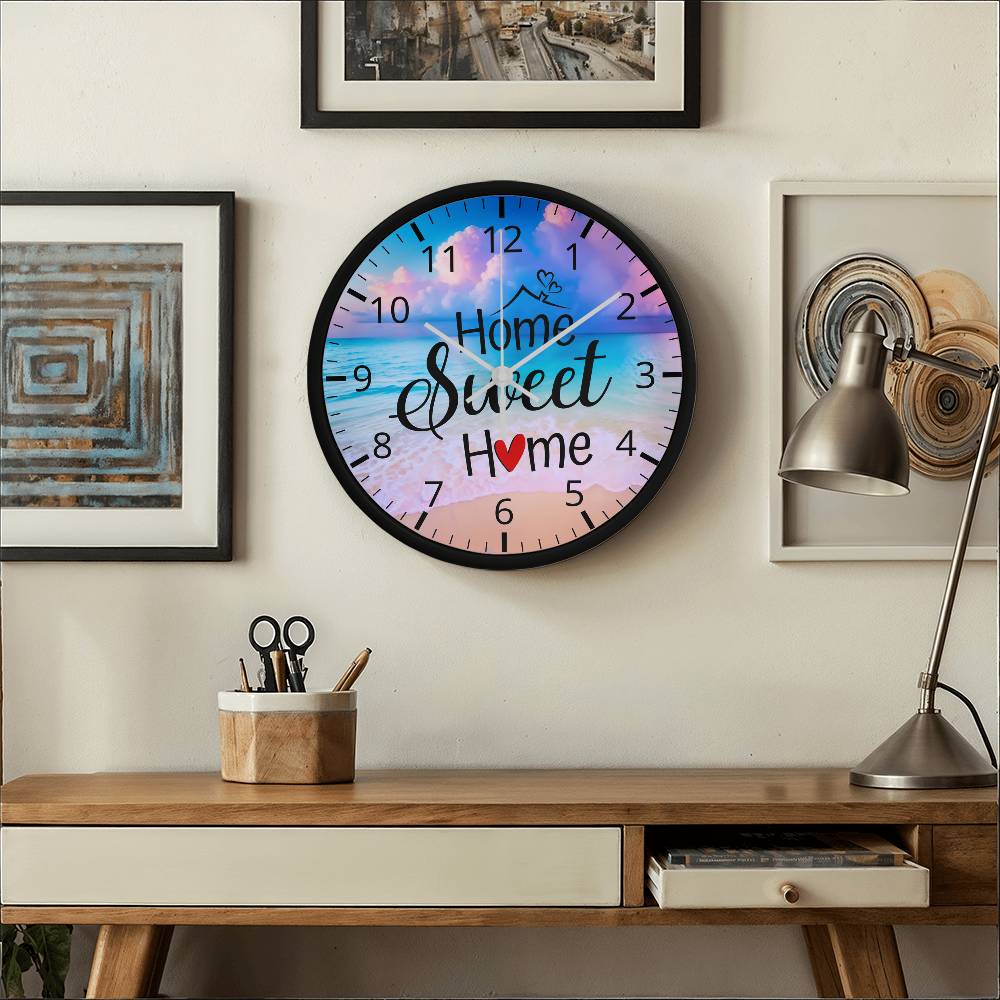 Home Sweet Home - Wood Frame Wall Clock - The Shoppers Outlet