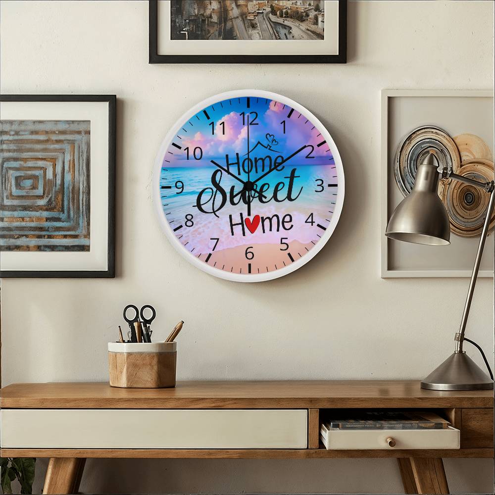 Home Sweet Home - Wood Frame Wall Clock - The Shoppers Outlet