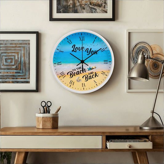 Love You To The Beach And Back - Wood Frame Wall Clock - The Shoppers Outlet