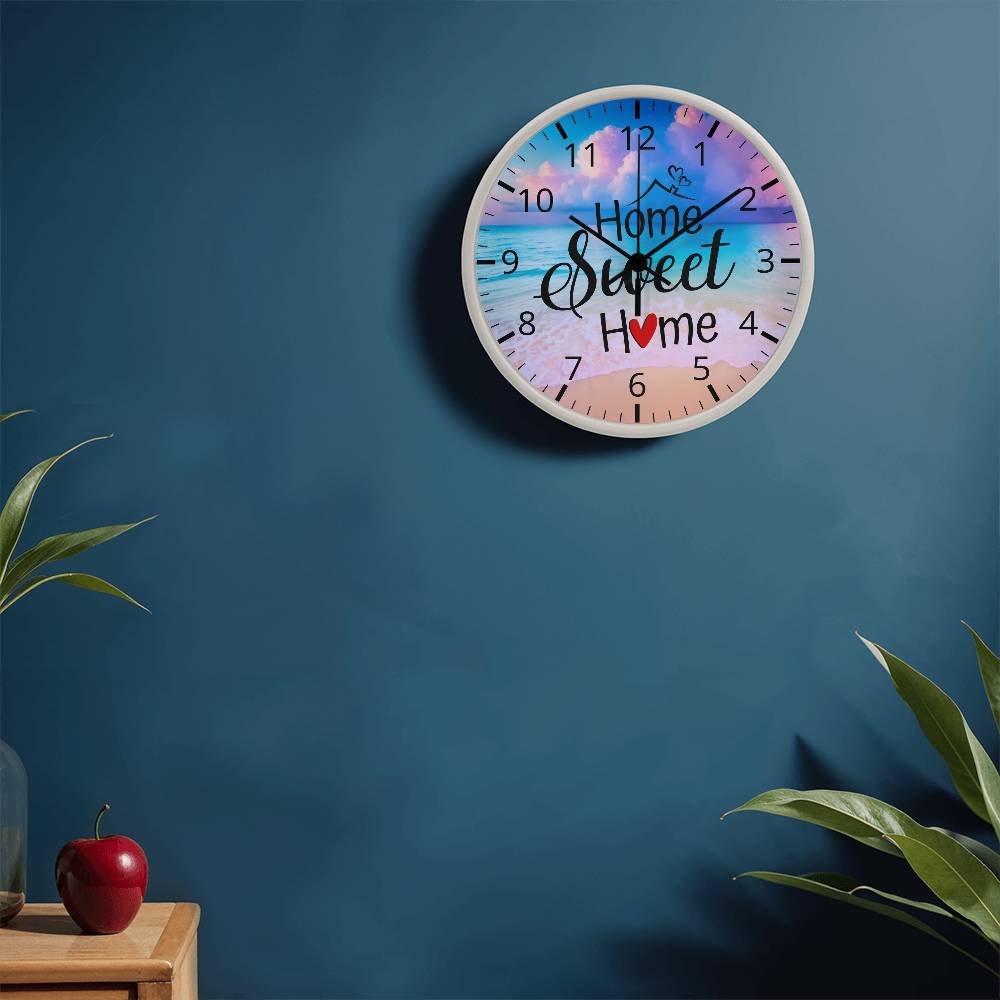 Home Sweet Home - Wood Frame Wall Clock - The Shoppers Outlet