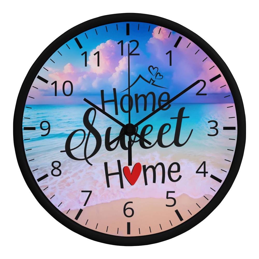 Home Sweet Home - Wood Frame Wall Clock - The Shoppers Outlet