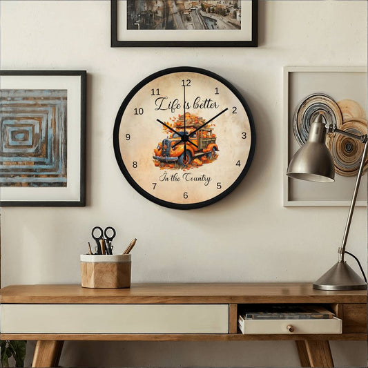 Life Is Better In The Country - Wood Frame Wall Clock - The Shoppers Outlet