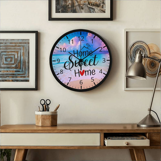 Home Sweet Home - Wood Frame Wall Clock - The Shoppers Outlet