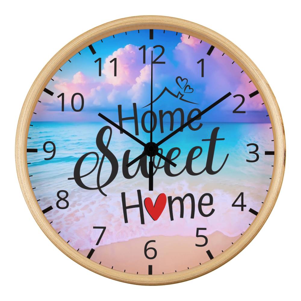 Home Sweet Home - Wood Frame Wall Clock - The Shoppers Outlet