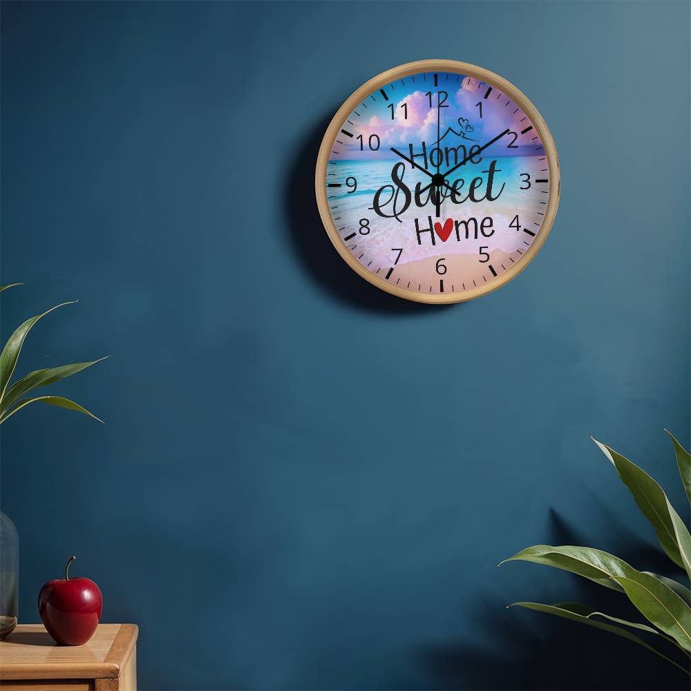 Home Sweet Home - Wood Frame Wall Clock - The Shoppers Outlet