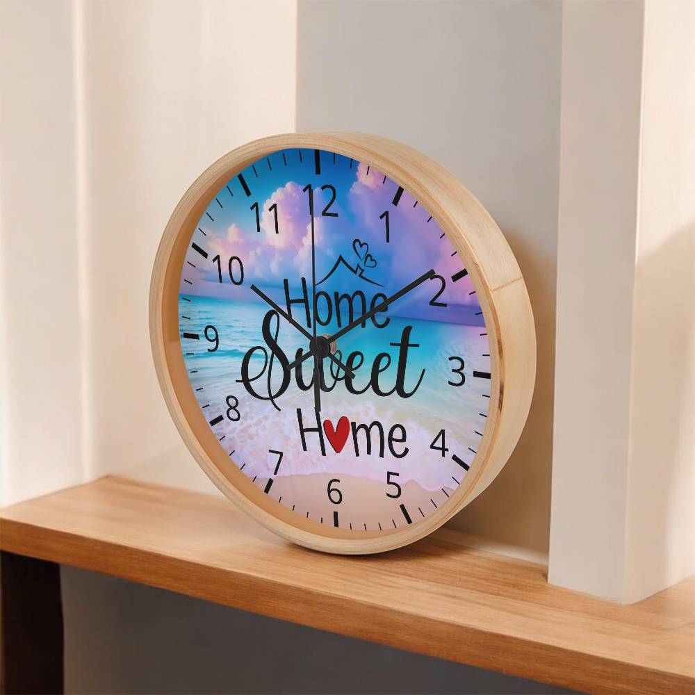 Home Sweet Home - Wood Frame Wall Clock - The Shoppers Outlet