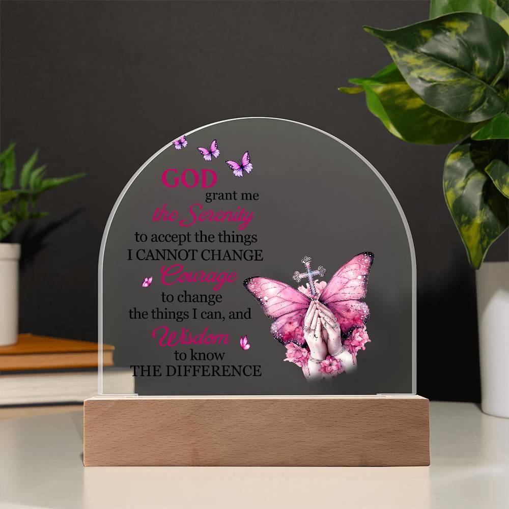 Inspirational - God Grant Me The Serenity - Dome Acrylic Plaque - The Shoppers Outlet