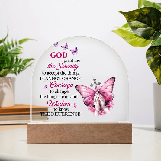 Inspirational - God Grant Me The Serenity - Dome Acrylic Plaque - The Shoppers Outlet