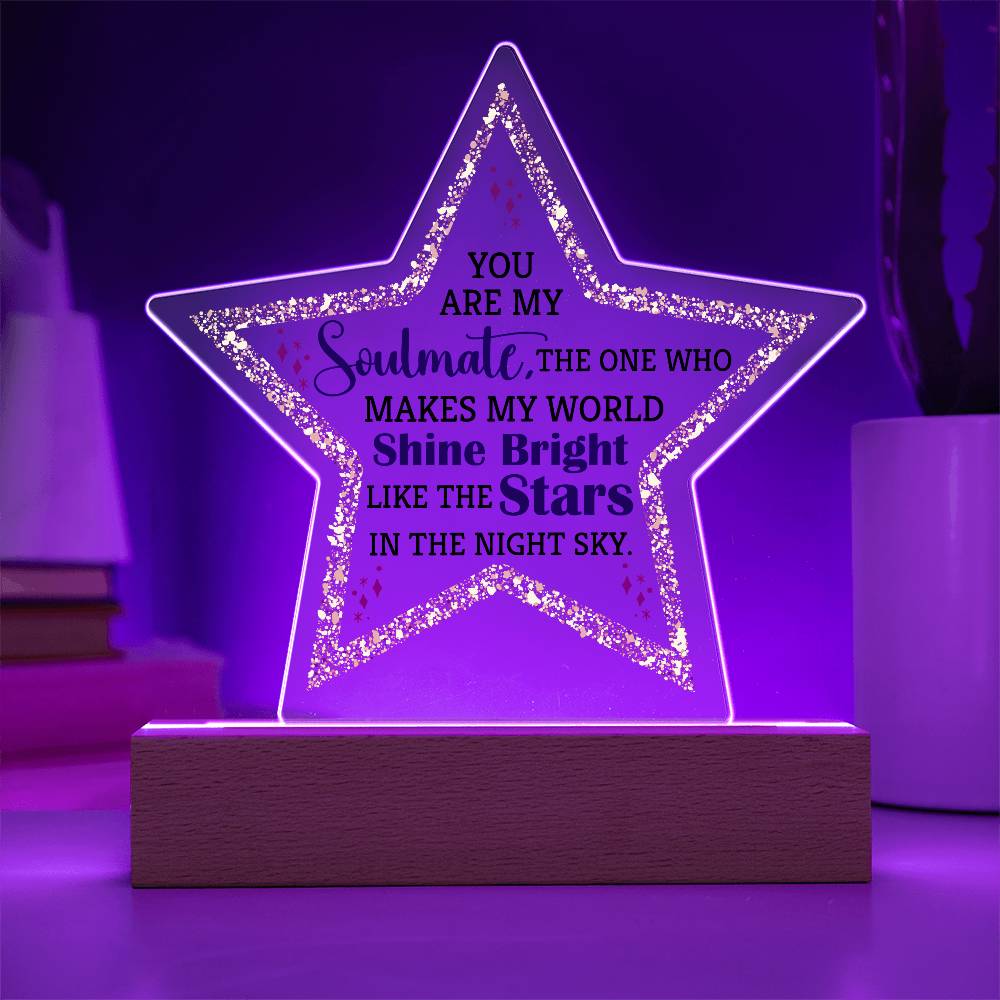 Gift For Soulmate - You Are My Soulmate - Star Acrylic Plaque - The Shoppers Outlet