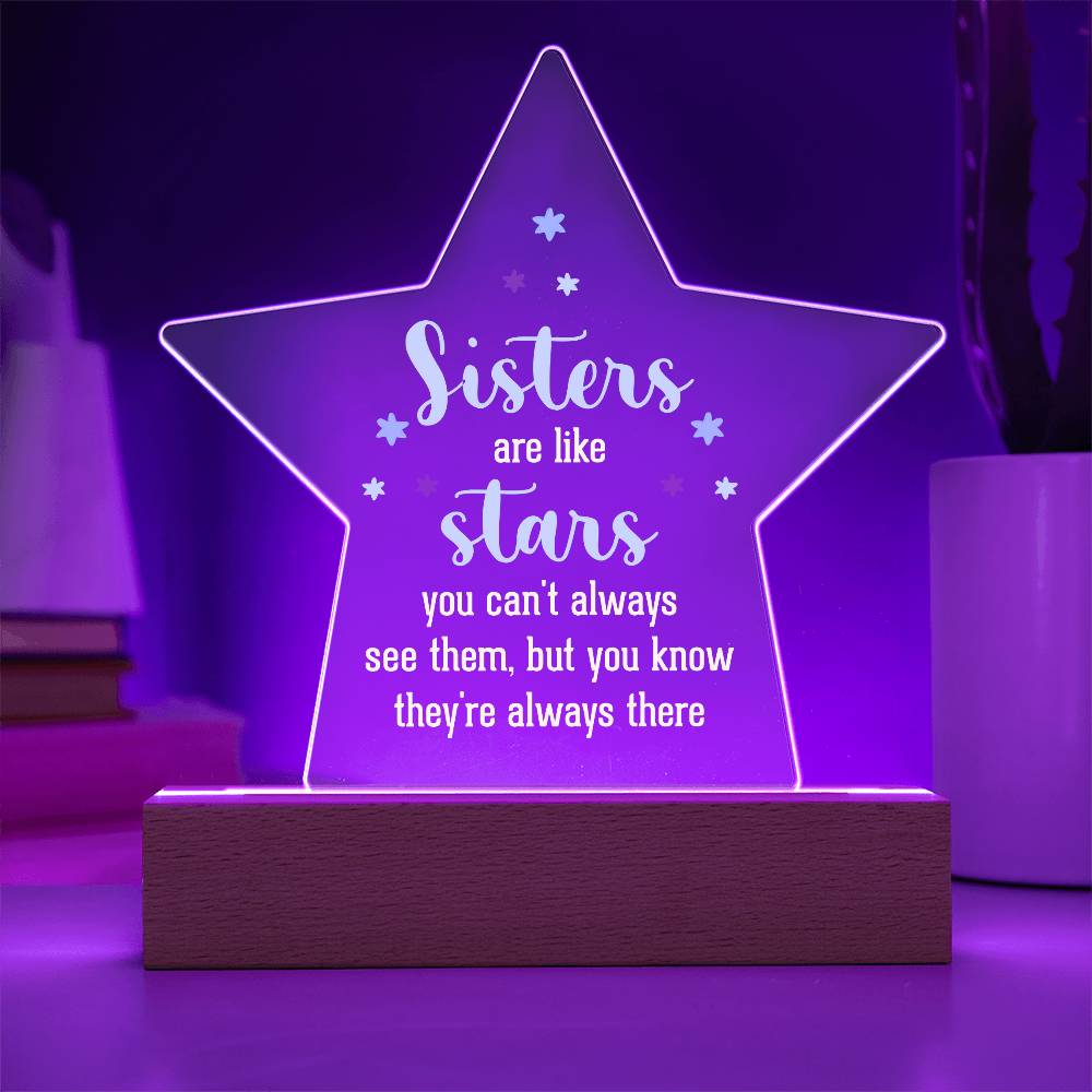 Sisters - Sisters Are Like Stars - Star Acrylic Plaque - The Shoppers Outlet