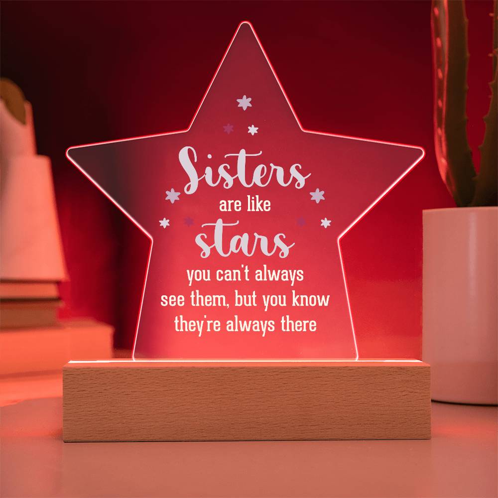 Gift For Sister - Sisters Are Like Stars - Star Acrylic Plaque - The Shoppers Outlet