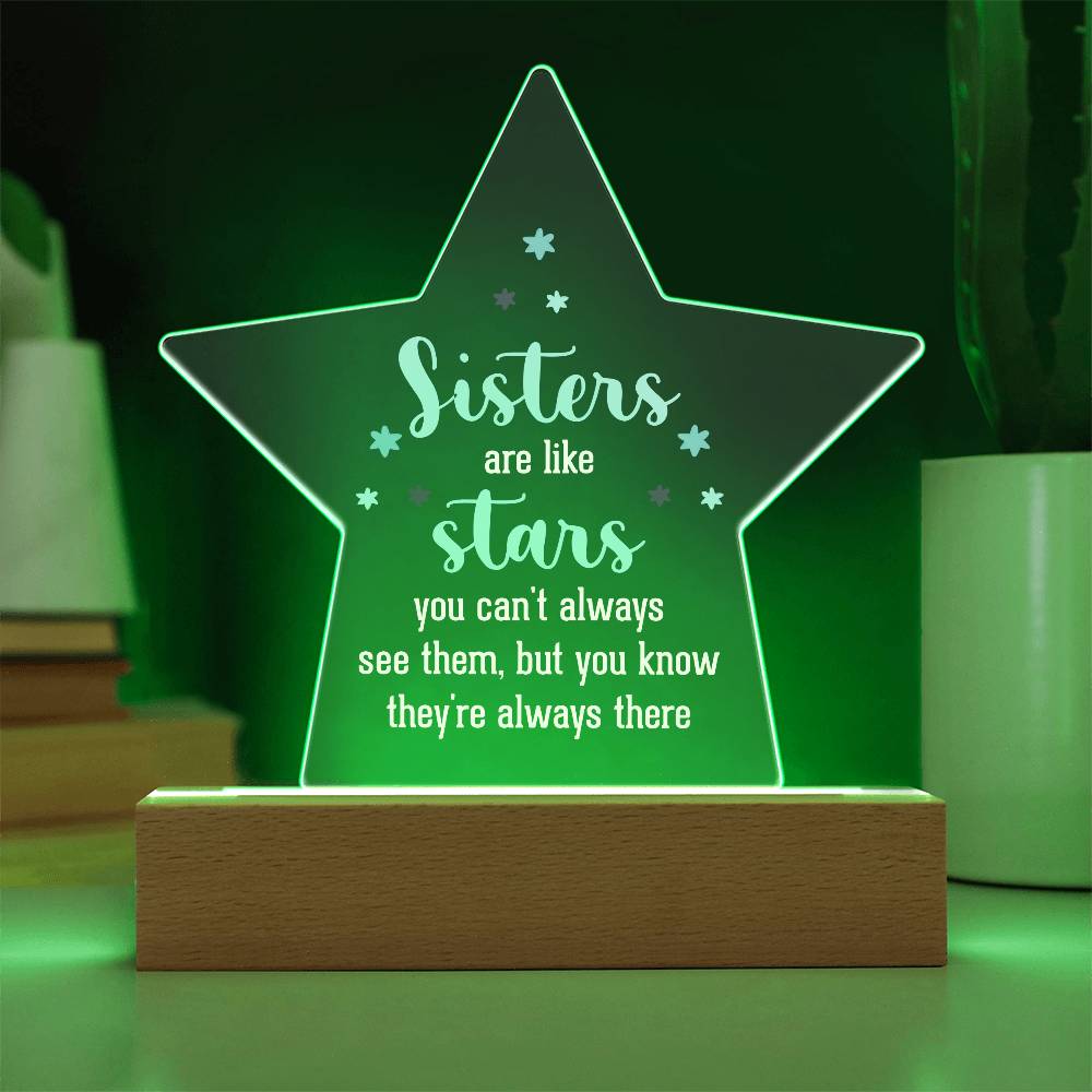 Sisters - Sisters Are Like Stars - Star Acrylic Plaque - The Shoppers Outlet