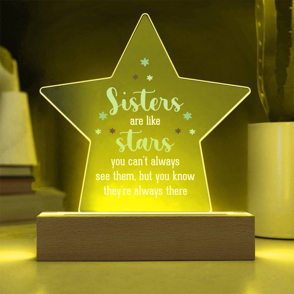 Gift For Sister - Sisters Are Like Stars - Star Acrylic Plaque - The Shoppers Outlet