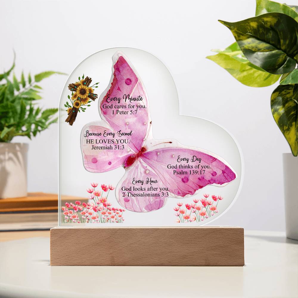 Faith - Because Every Bible Verses - Heart Acrylic Plaque - The Shoppers Outlet