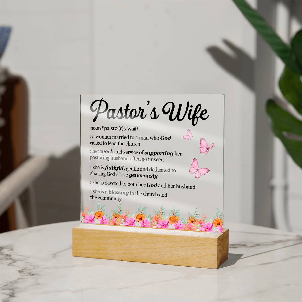 Inspirational - Pastor's Wife - Square Acrylic Plaque - The Shoppers Outlet