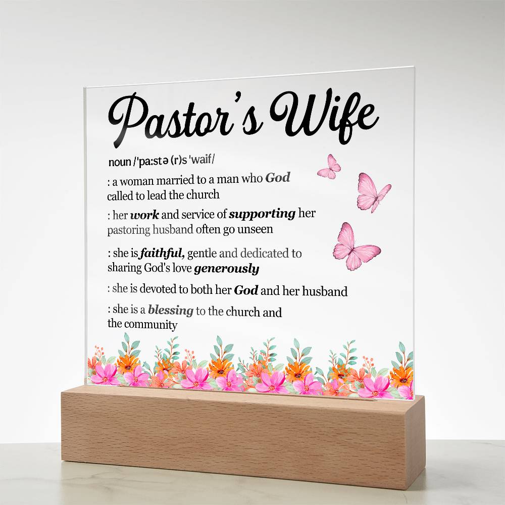 Inspirational - Pastor's Wife - Square Acrylic Plaque - The Shoppers Outlet