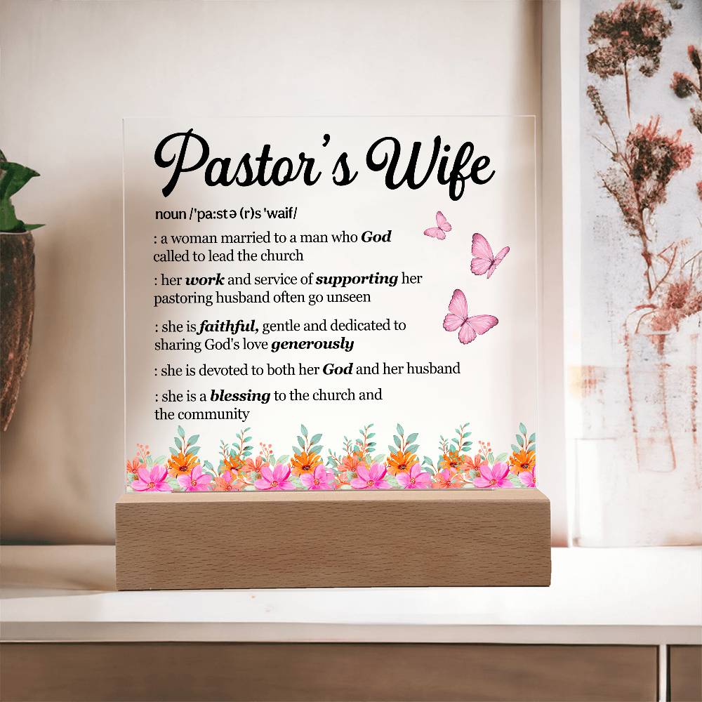 Inspirational - Pastor's Wife - Square Acrylic Plaque - The Shoppers Outlet