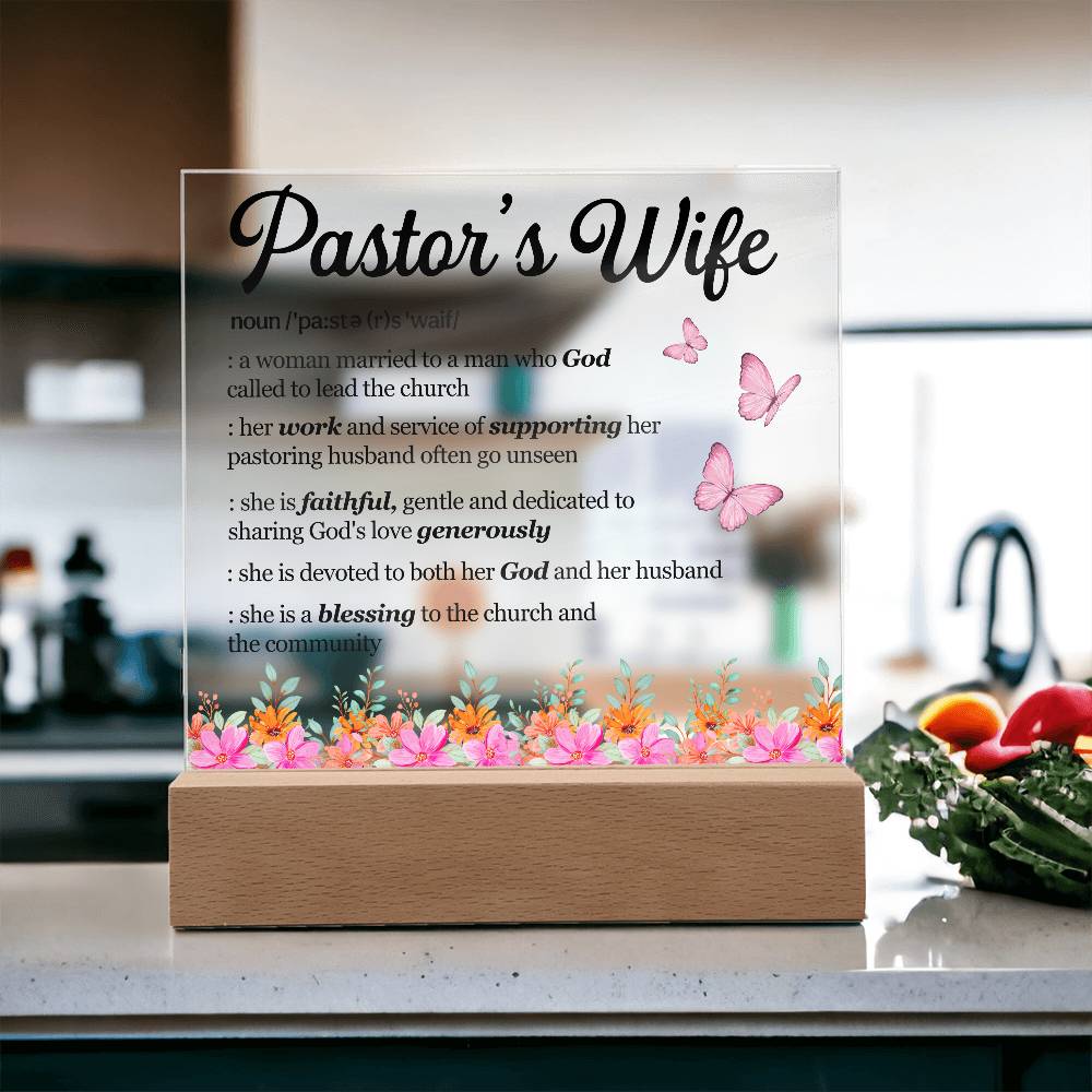 Inspirational - Pastor's Wife - Square Acrylic Plaque - The Shoppers Outlet