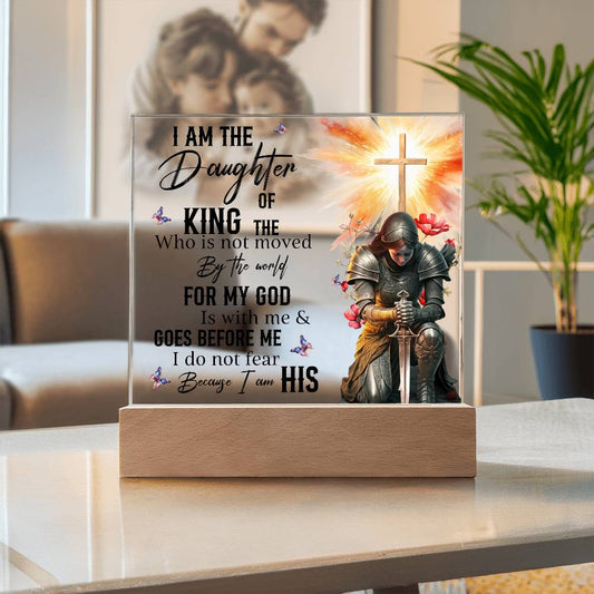 Inspirational - I Am The Daughter Of The King - Square Acrylic Plaque - The Shoppers Outlet