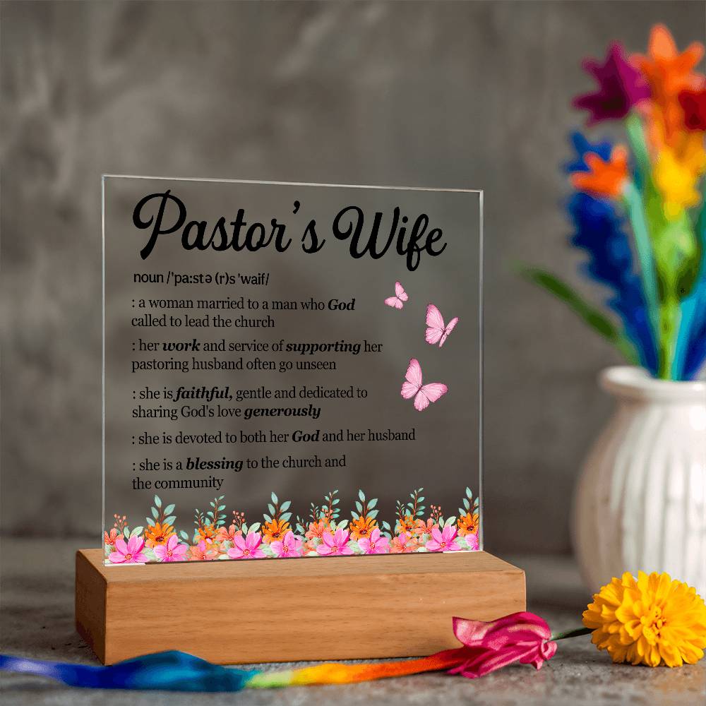 Inspirational - Pastor's Wife - Square Acrylic Plaque - The Shoppers Outlet