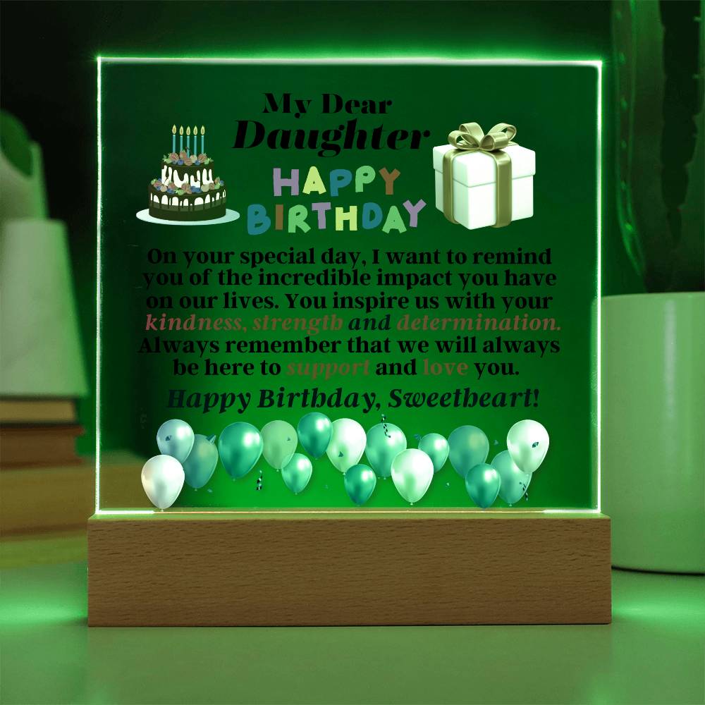 Daughter - Happy Birthday - Birthday Gift For Daughter - On Your Special Day - Square  Acrylic Plaque - The Shoppers Outlet