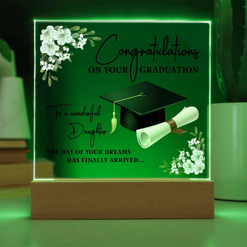 Gift For Daughter -Congratulations On Your Graduation - Square Acrylic Plaque - The Shoppers Outlet