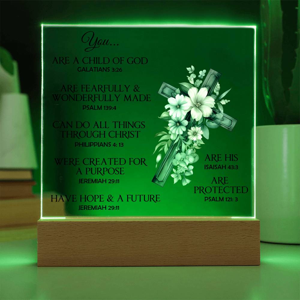 Faith - You - Multi-Bible Verse - Square Acrylic Plaque - The Shoppers Outlet