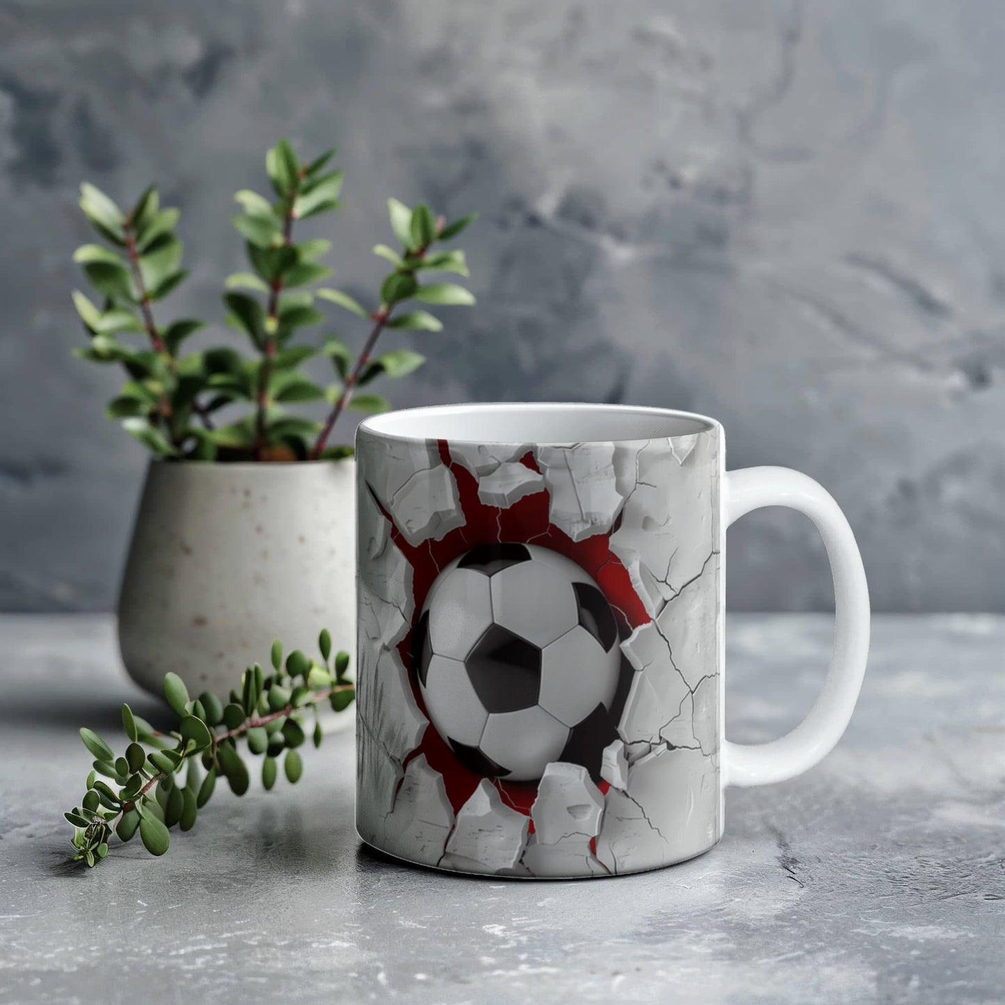 Soccer Ball Design Coffee Mug - Ceramic Mug - The Shoppers Outlet