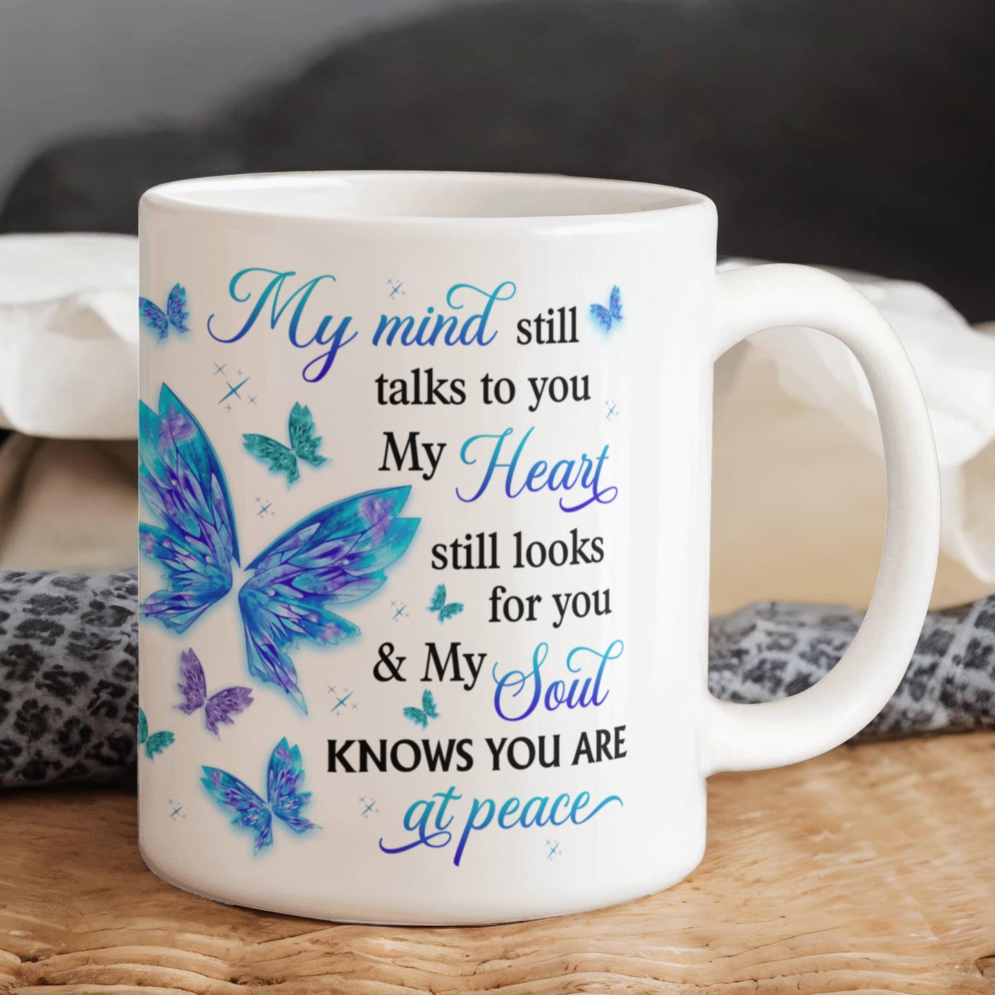 "Remembrance - My Mind - My Heart - My Soul - Ceramic Mug" - The Shoppers Outlet