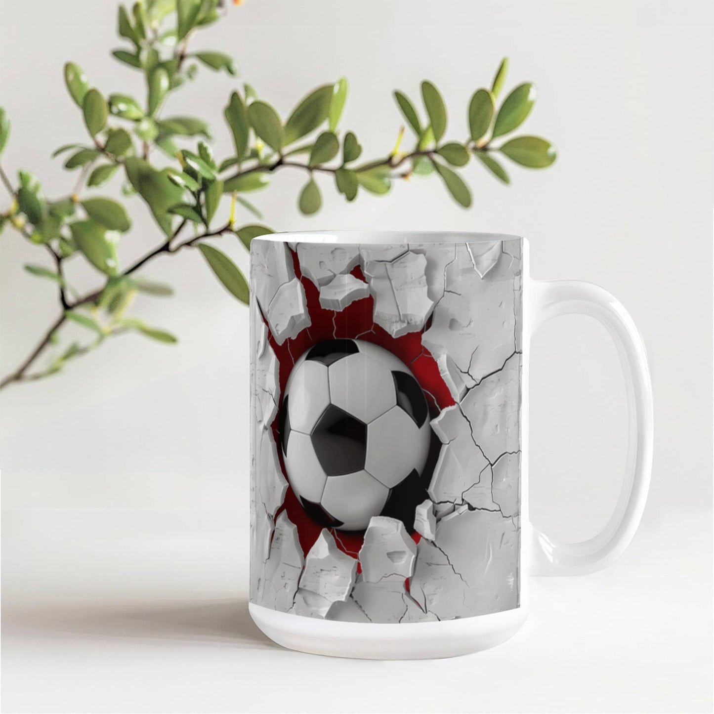 Soccer Ball Design Coffee Mug - Ceramic Mug - The Shoppers Outlet