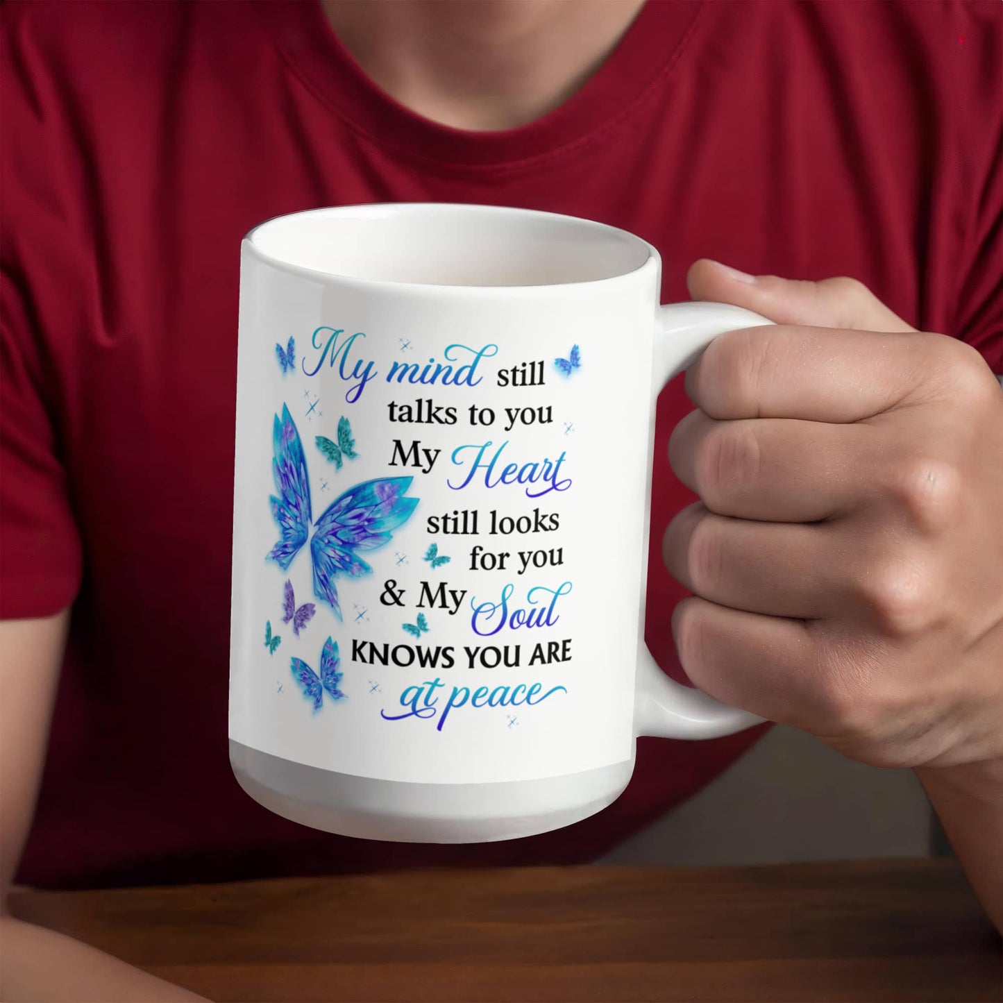 "Remembrance - My Mind - My Heart - My Soul - Ceramic Mug" - The Shoppers Outlet