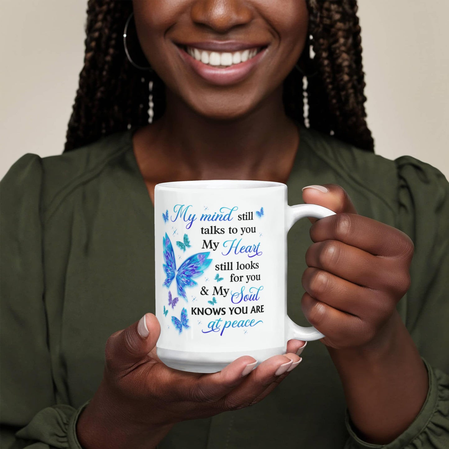 "Remembrance - My Mind - My Heart - My Soul - Ceramic Mug" - The Shoppers Outlet