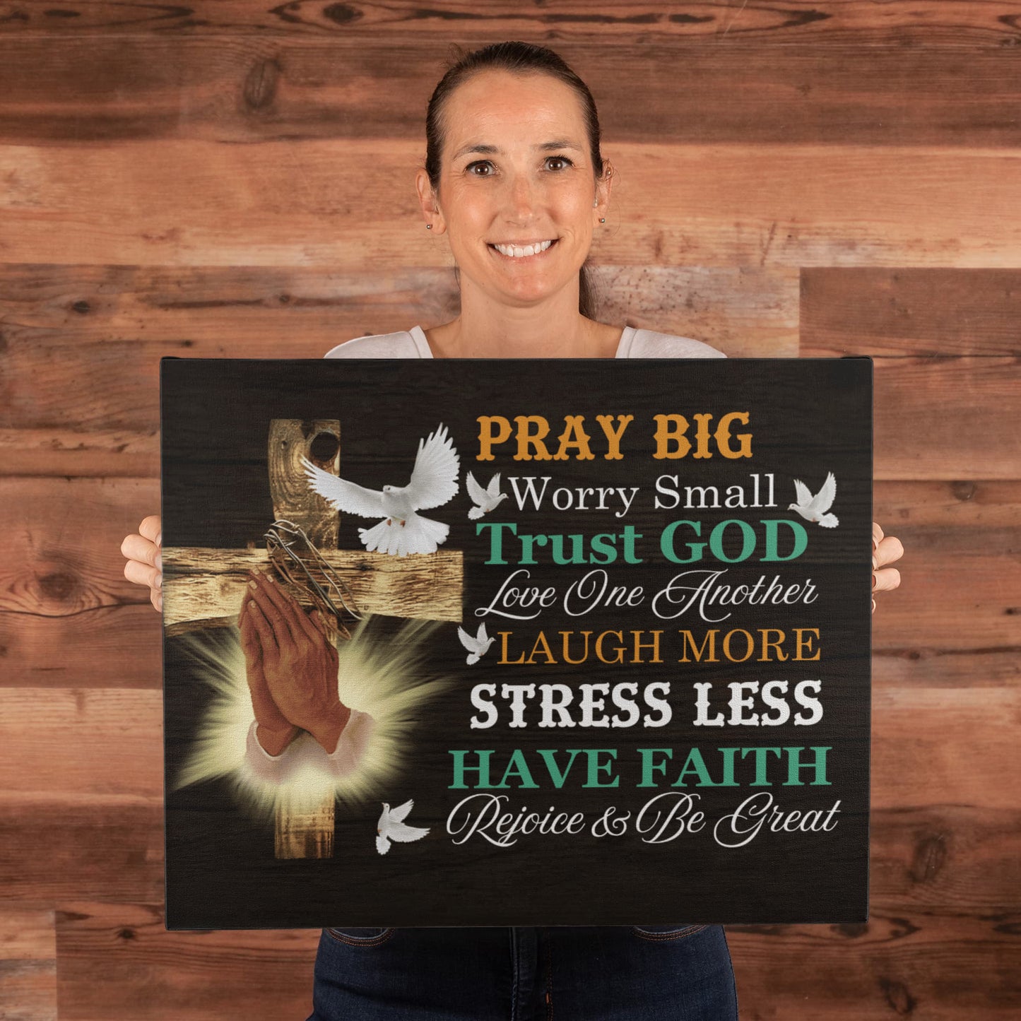 Faith - Pray Big Worry Small -  Gallery Wrapped Canvas Prints