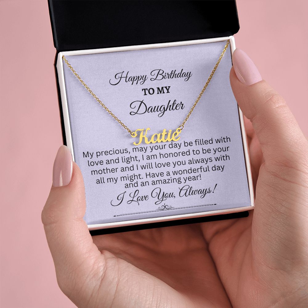Name Plate Necklace for Granddaughter, Birthday Gift to Granddaughter –  CozyNestDesignStudio
